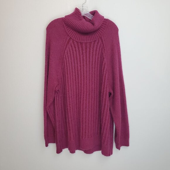 Free People Big City Turtleneck in Mulberry Garnet - Picture 8 of 8